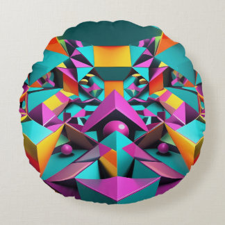 Geometric Mirror Round Cushion