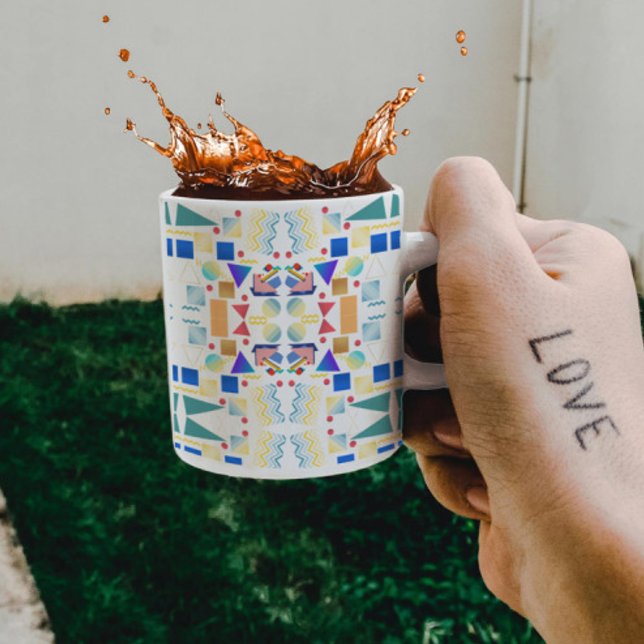 Geometric modern abstract art pattern in pastel coffee mug (Creator Uploaded)