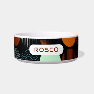 Geometric Modern Abstract Circle Personalised Name Bowl