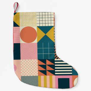 Geometric Modern Abstract: Colourful Design Small Christmas Stocking
