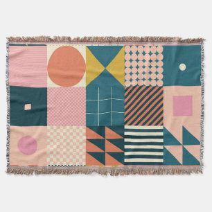 Geometric Modern Abstract: Colourful Design Throw Blanket