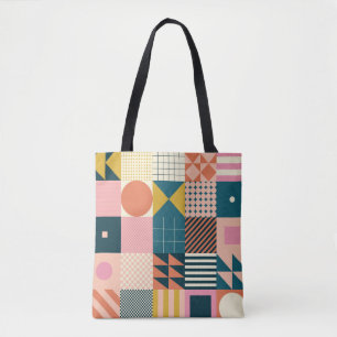 Geometric Modern Abstract: Colourful Design Tote Bag