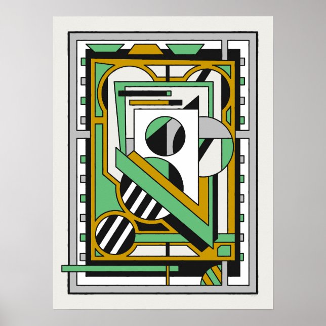 Geometric Modern Abstract Composition Poster (Front)