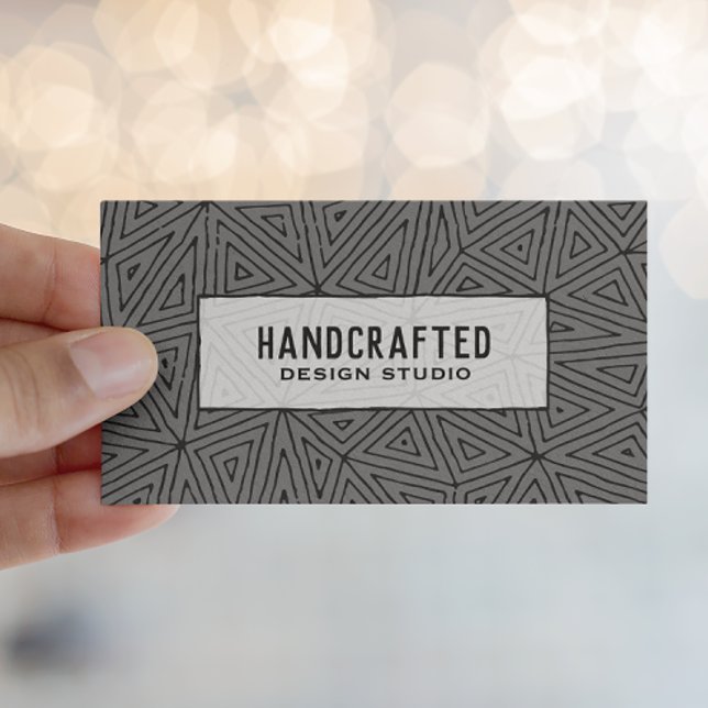 Geometric Modern Abstract Grey and Black Business  Card (Creator Uploaded)