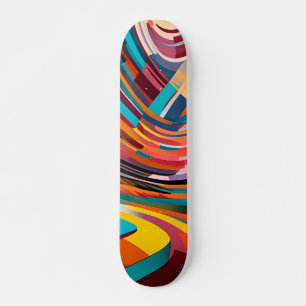 Geometric Modern Art Abstract Shapes Colourful Skateboard