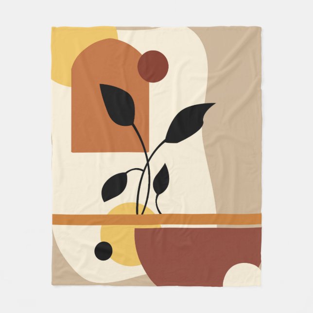 Geometric Modern Art Fleece Blanket (Front)