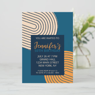 Geometric Modern Birthday Invitation