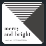 Geometric Modern Black and White Christmas Square Sticker<br><div class="desc">Geometric Modern Black and White Christmas Square Sticker Can be fully customised to suit your needs. © Gorjo Designs. Made for you via the Zazzle platform. // Looking for matching items? Other stationery from the set available in the ‘collections’ section of my store. // Need help customising your design? Got...</div>