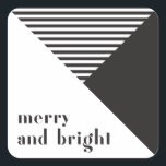 Geometric Modern Black and White Christmas Square Sticker<br><div class="desc">Geometric Modern Black and White Christmas Square Sticker Can be fully customised to suit your needs. © Gorjo Designs. Made for you via the Zazzle platform. // Looking for matching items? Other stationery from the set available in the ‘collections’ section of my store. // Need help customising your design? Got...</div>