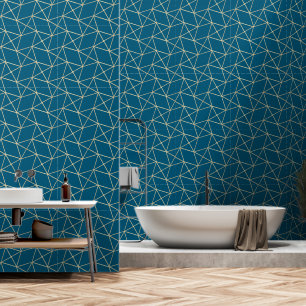 Geometric Modern Classy Chic Deco Gold & Turquoise Wallpaper