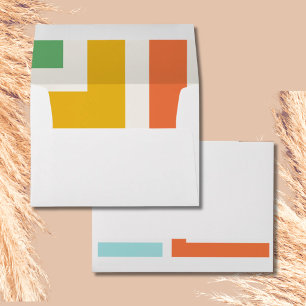 Geometric Modern Colorblock Wedding Envelope