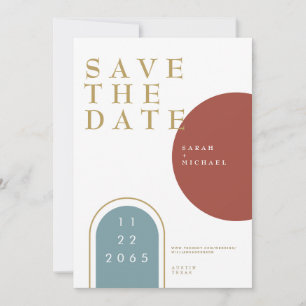 Geometric Modern Colourful Wedding Save the Date
