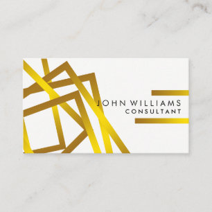 Geometric Modern Gold Faux Professional Glitter Business Card