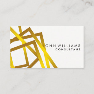 Geometric Modern Gold Faux Professional Glitter Business Card