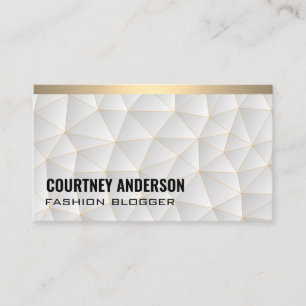 Geometric Modern Gold Trim Business Card