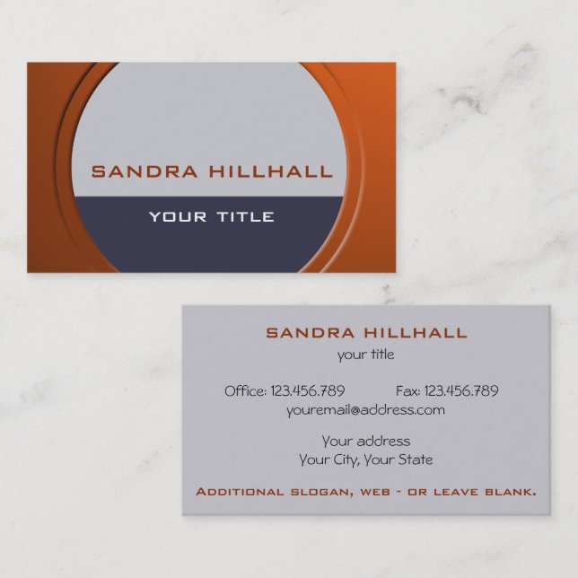 Geometric Modern Metallic any Text and Colour Business Card (Front/Back)