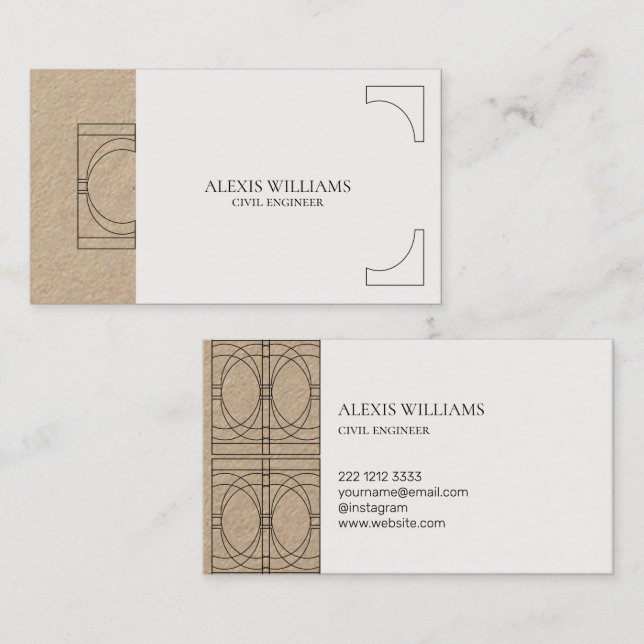 Geometric Modern Minimalist Elegant Professional Business Card (Front/Back)