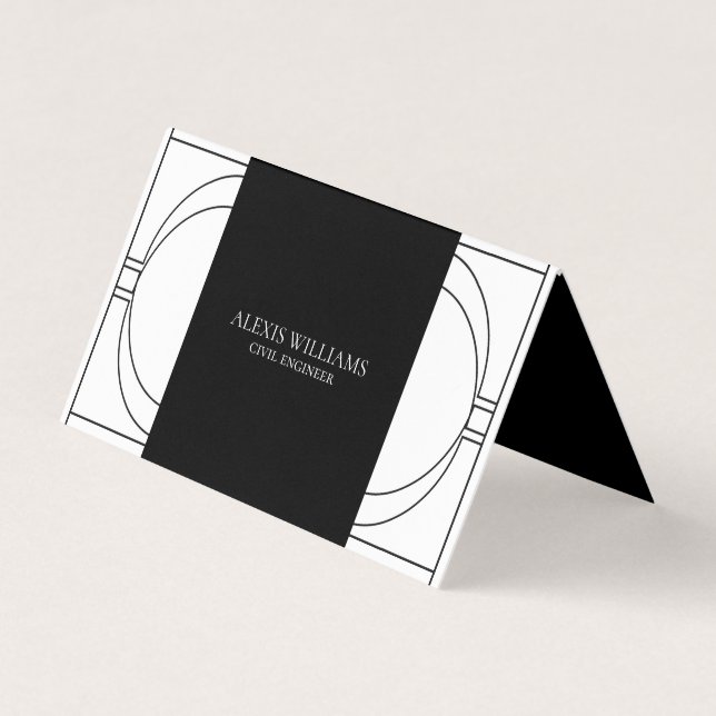 Geometric Modern Minimalist Elegant Professional Business Card (Front)