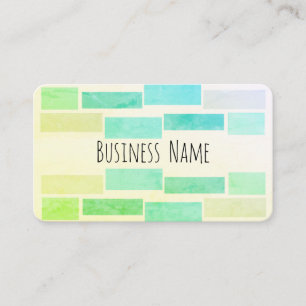 geometric modern minimalist turquoise and green  business card