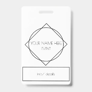 geometric modern party event lanyard badge ID badge