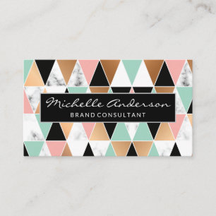 Geometric Modern Pattern   Marble Colour Ways Business Card