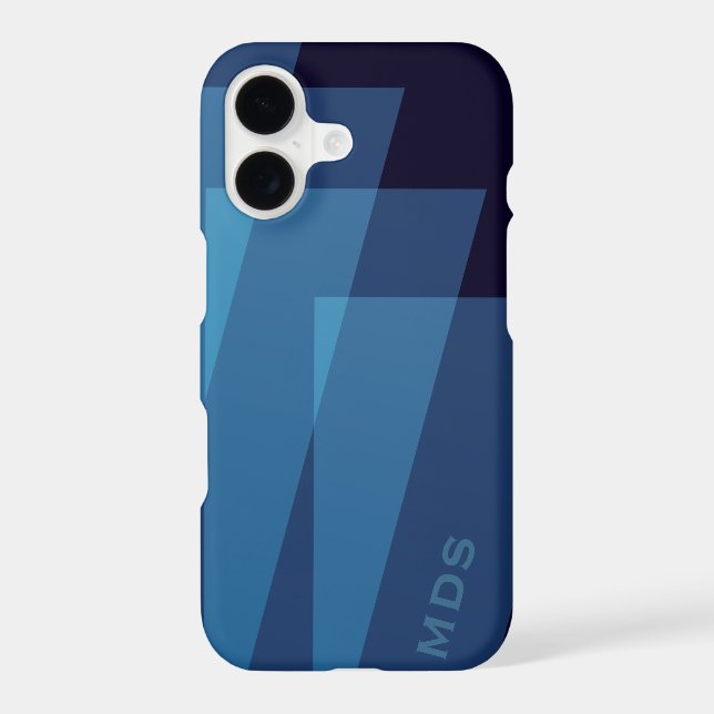 Geometric Modern Personalised Blue  (Back)