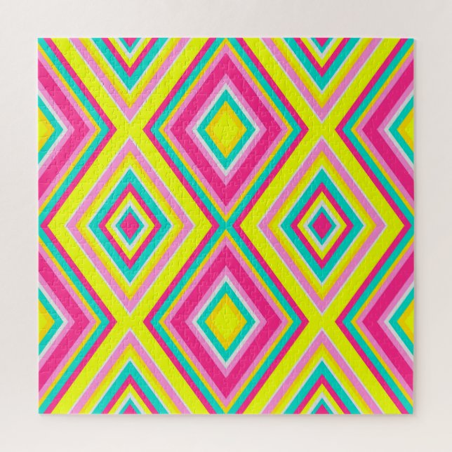 Geometric Modern Shapes Triangles Pattern Jigsaw Puzzle (Vertical)