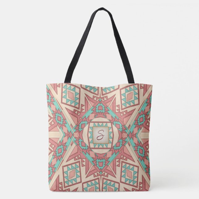 Geometric Modern Southwest Pattern Tote (Back)