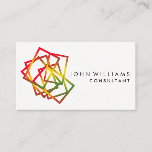 Geometric Modern Squares Art Professional  Rainbow Business Card