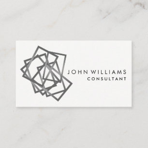 Geometric Modern Squares Professional Black Art Business Card