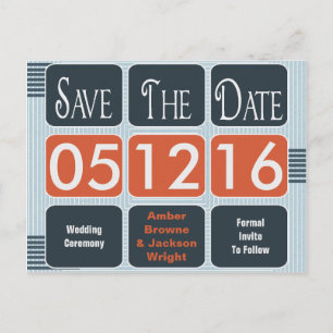 Geometric Modern Wedding Save The Date Announcement Postcard