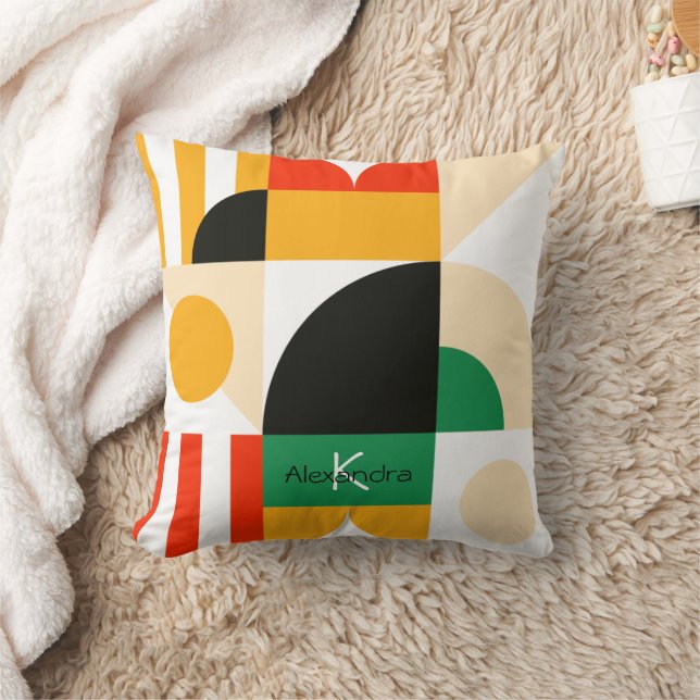 Geometric Monogram Bold Retro Chic Stylish Cool Cushion (Blanket)