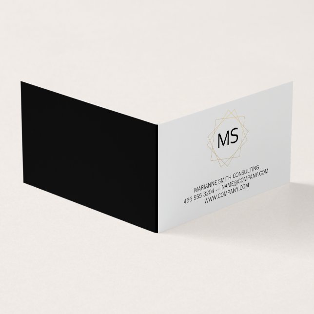 Geometric / Monogram  / simple Business Card (Outside)