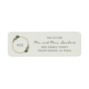 Geometric Monogram Wedding Return Address