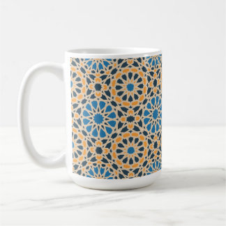 Geometric Moroccan Tile & Orange Pattern Coffee Mug