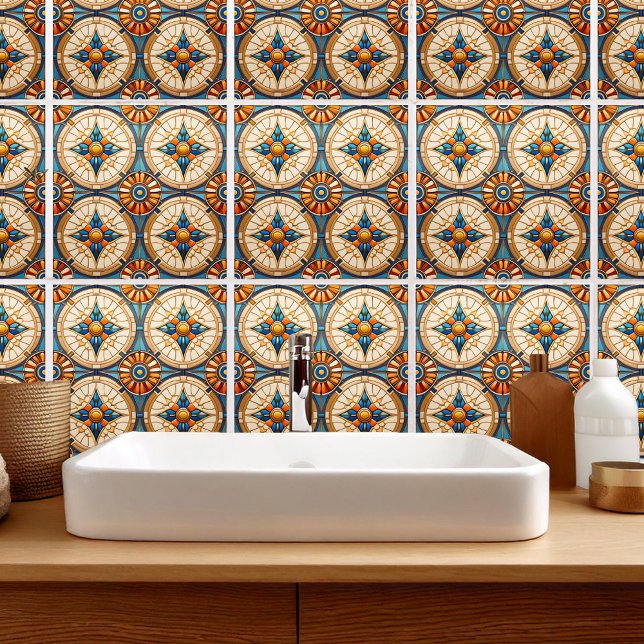 Geometric Moroccan Tile Pattern#2 Teal Gold ID1077 (Creator Uploaded)