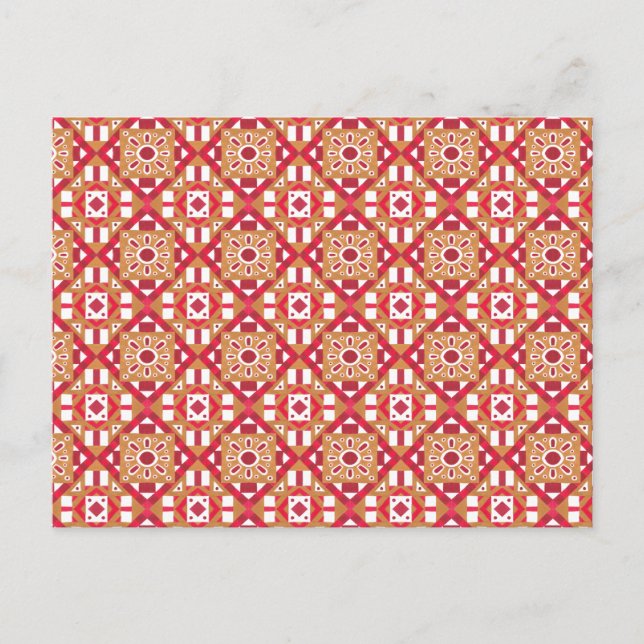 Geometric Moroccan Watercolor Seamless Pattern 1 Postcard (Front)