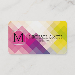 Geometric Mosaic Abstract Art Monogram #19 Business Card