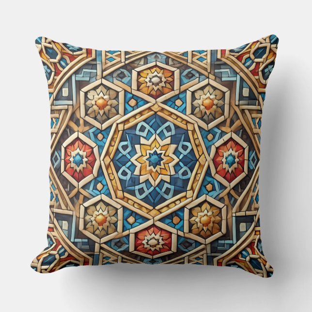 Geometric Mosaic Art Pattern Cushion (Front)