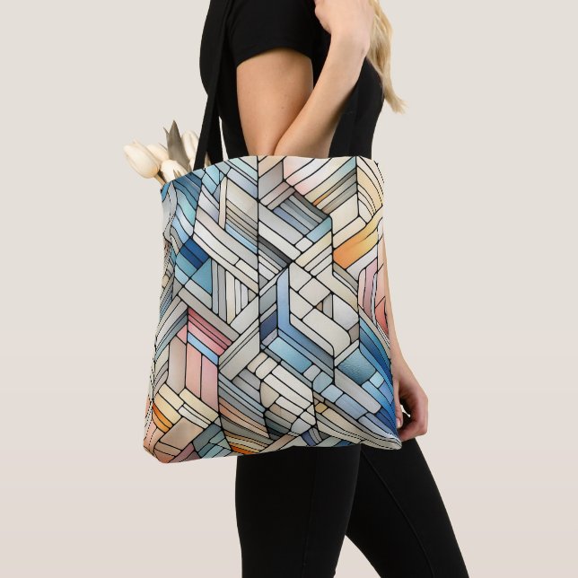 Geometric Mosaic Tote Bag (Close Up)