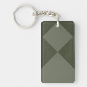 Geometric Moss Green Acrylic Keychain – Customise