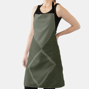 Geometric Moss Green Apron Design