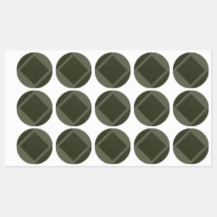 Geometric Moss Green Circle Stickers Labels