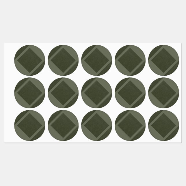 Geometric Moss Green Circle Stickers Labels (Sheet)