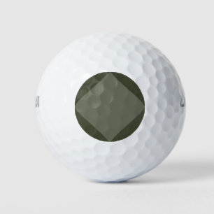 Geometric Moss Green Custom Golf Balls