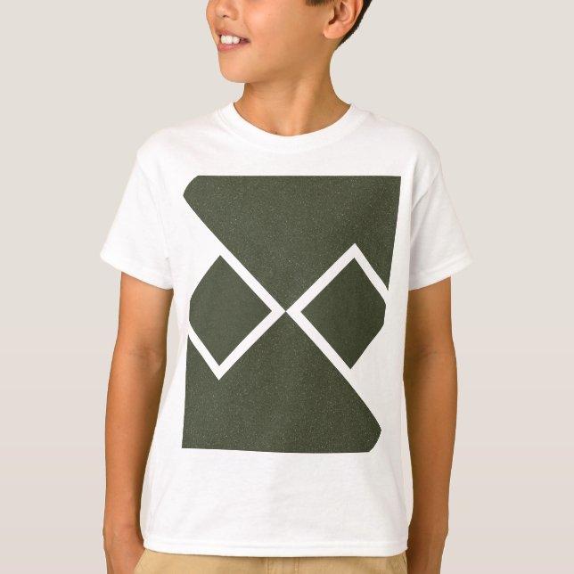 Geometric Moss Green Custom Tee (Front)