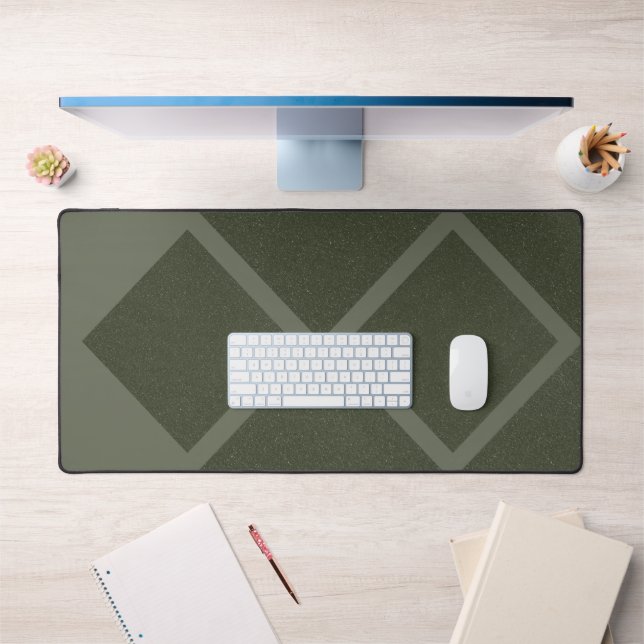 Geometric Moss Green Desk Mat – Customisable (Office 1)