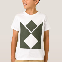 Geometric Moss Green Duo Tee - T-Shirt