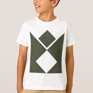 Geometric Moss Green Duo Tee - T-Shirt