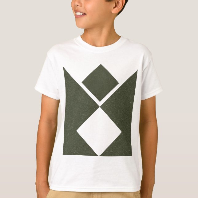 Geometric Moss Green Duo Tee - T-Shirt (Front)